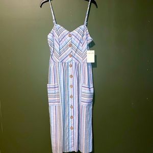 Cute spaghetti strap, colorful summer dress. Size L